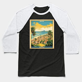 Salvador Bahia Brazil Vintage Tourism Travel Poster Baseball T-Shirt